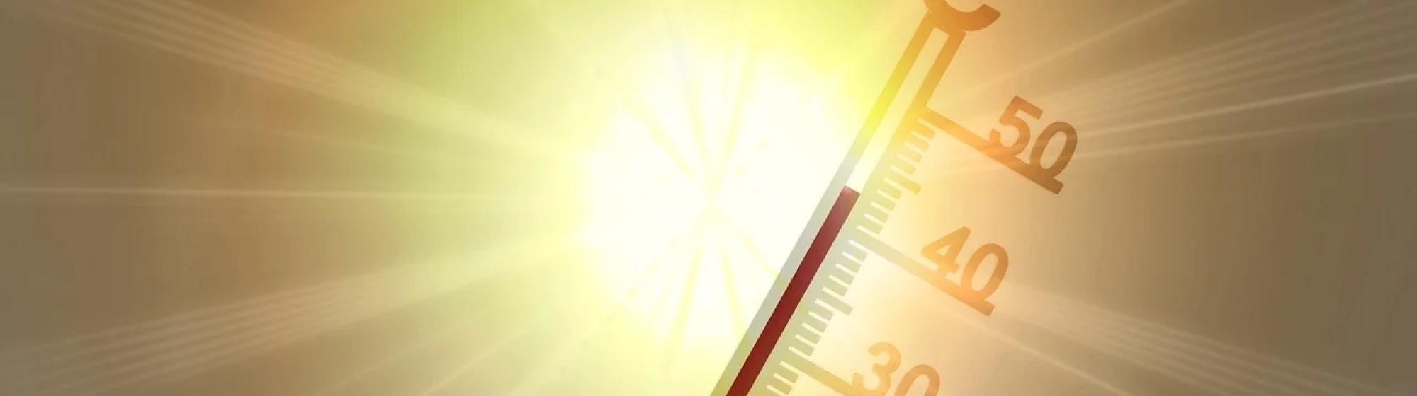 Thermometer in de zon die 43 graden aanwijst