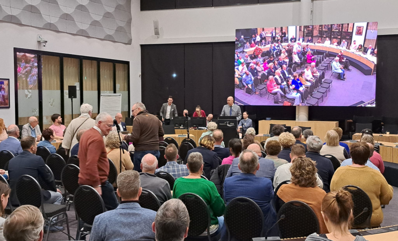 Jack Mikkers tijdens een regionale raadsledenbijeenkomst in maart 2024