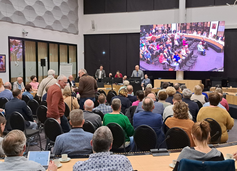 Jack Mikkers tijdens een regionale raadsledenbijeenkomst in maart 2024