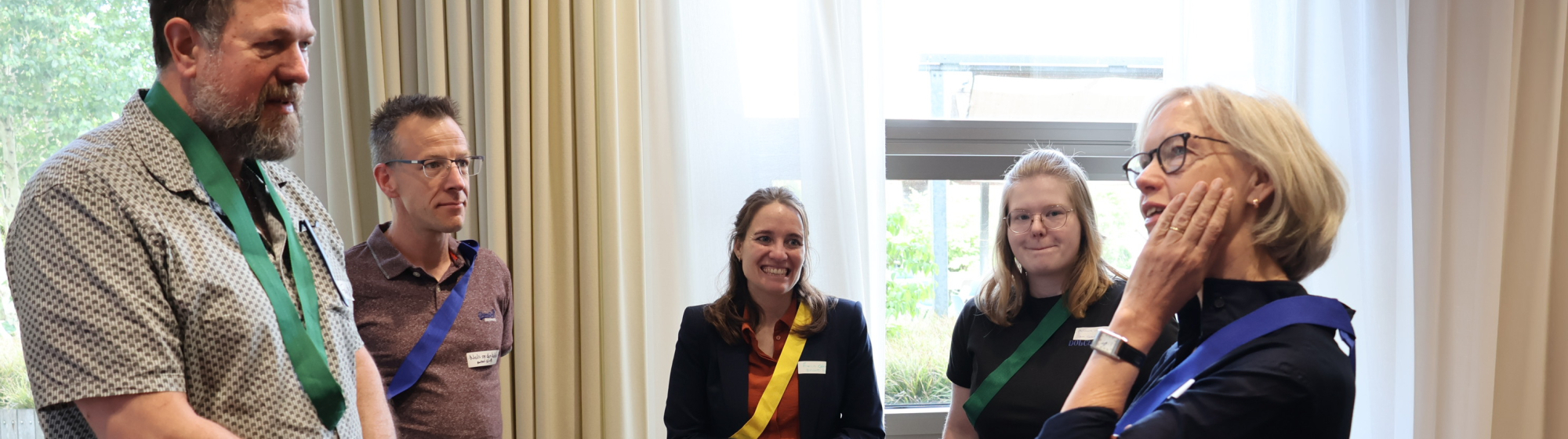 Deelnemers in gesprek tijdens een kansendialoog (interactieve bijeenkomst) over klimaatverandering en impact op water en bodem.